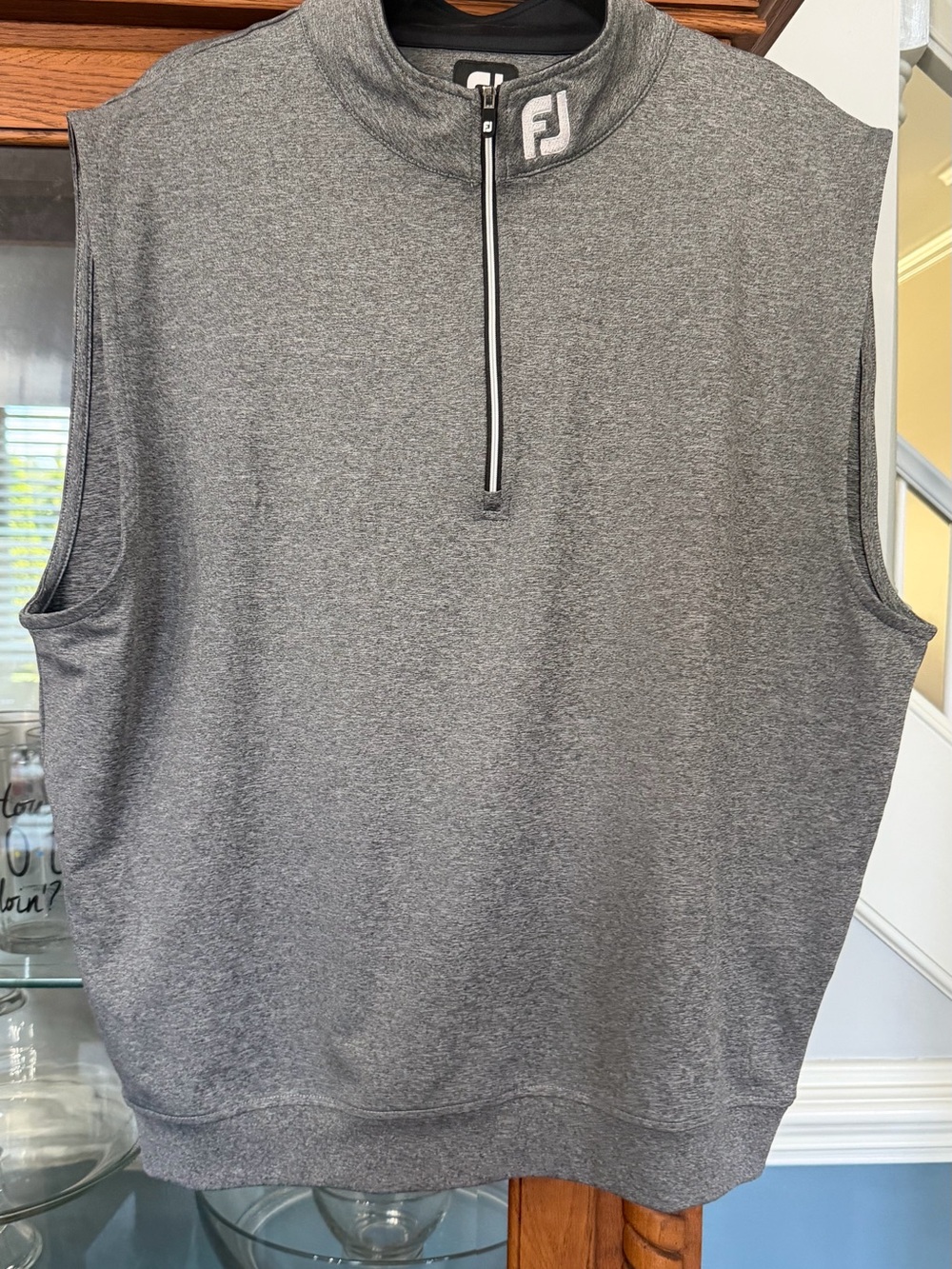 FootJoy Heather Gray Sleeveless Quarter-Zip Golf Vest